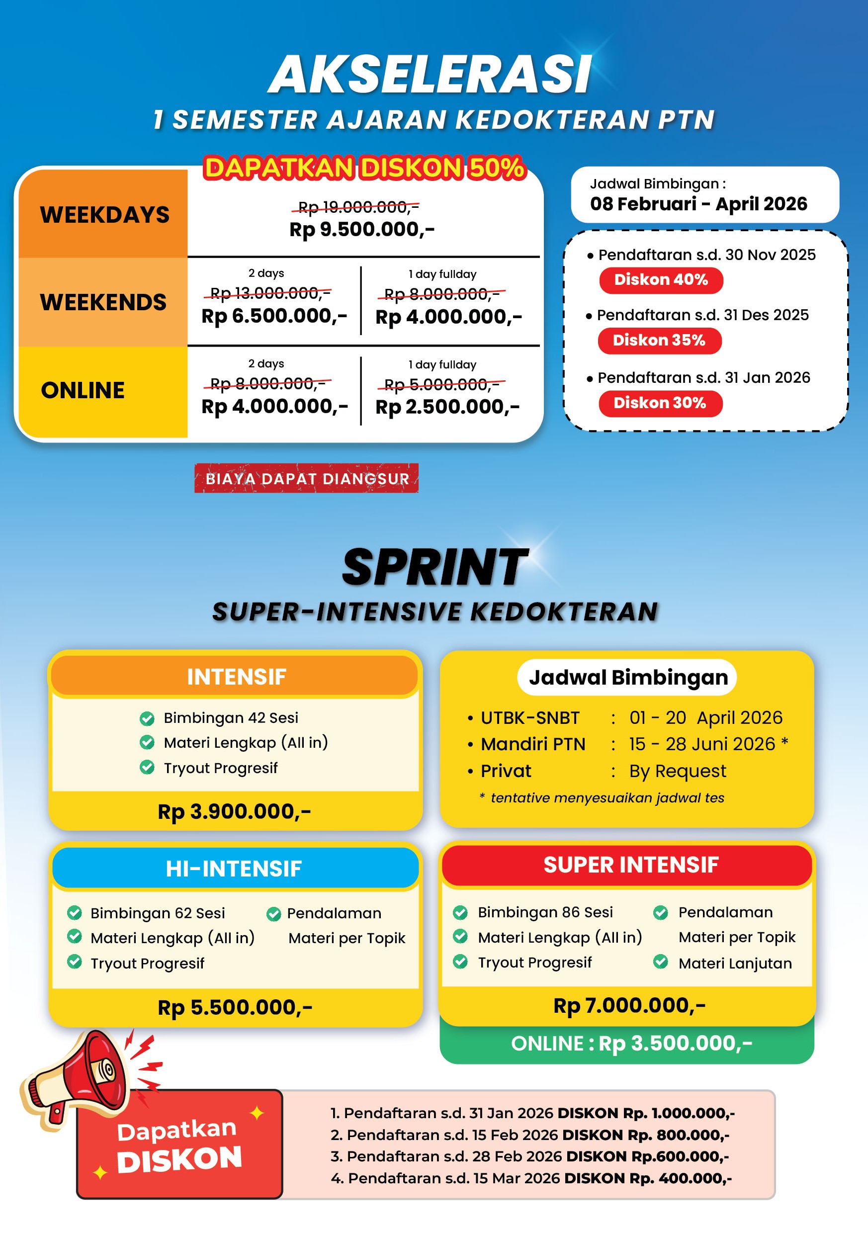 Brosur Bimbel Kedokteran 2026 – Akselerasi & Sprint 