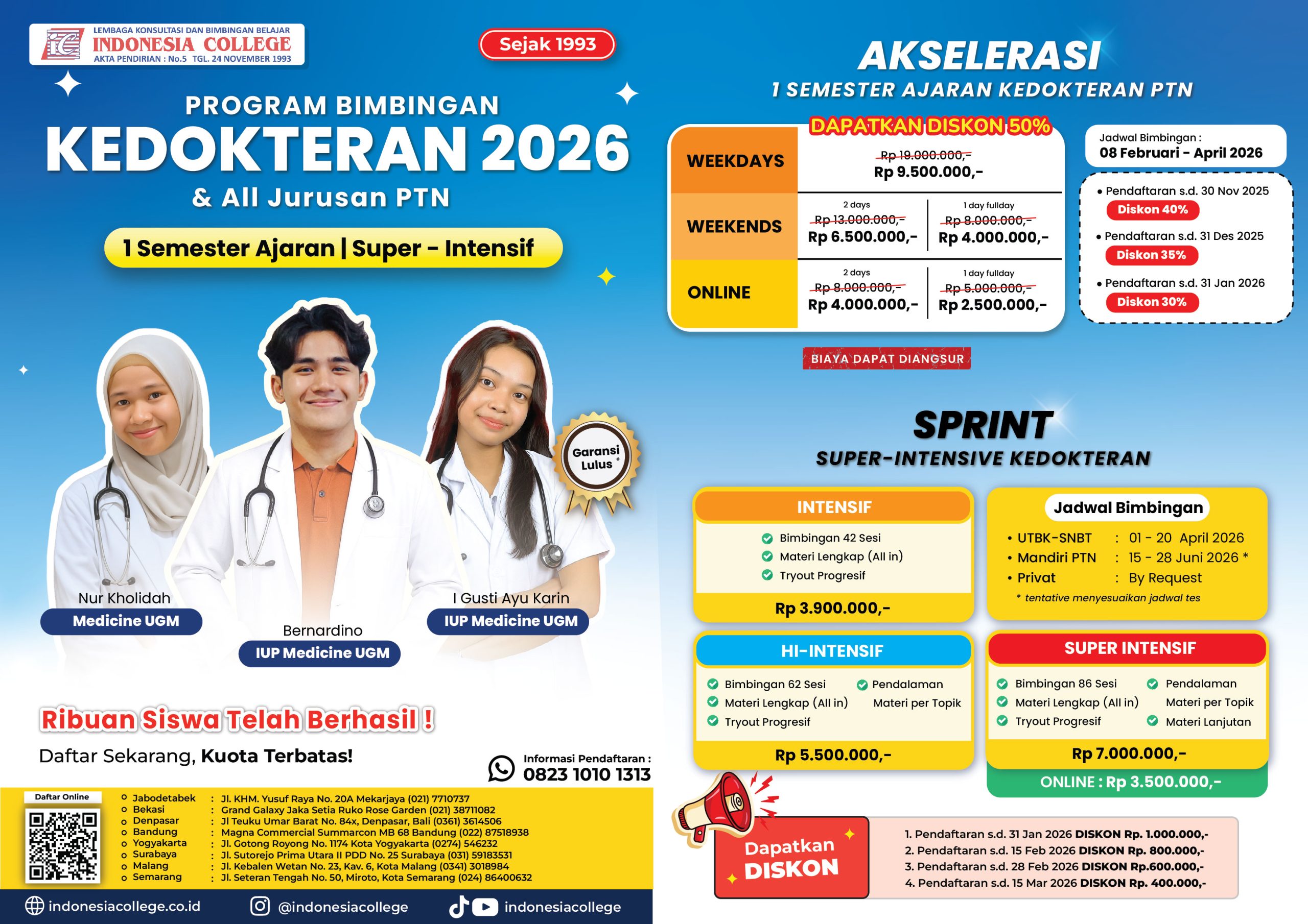 Brosur Bimbel Kedokteran 2026 – Akselerasi & Sprint