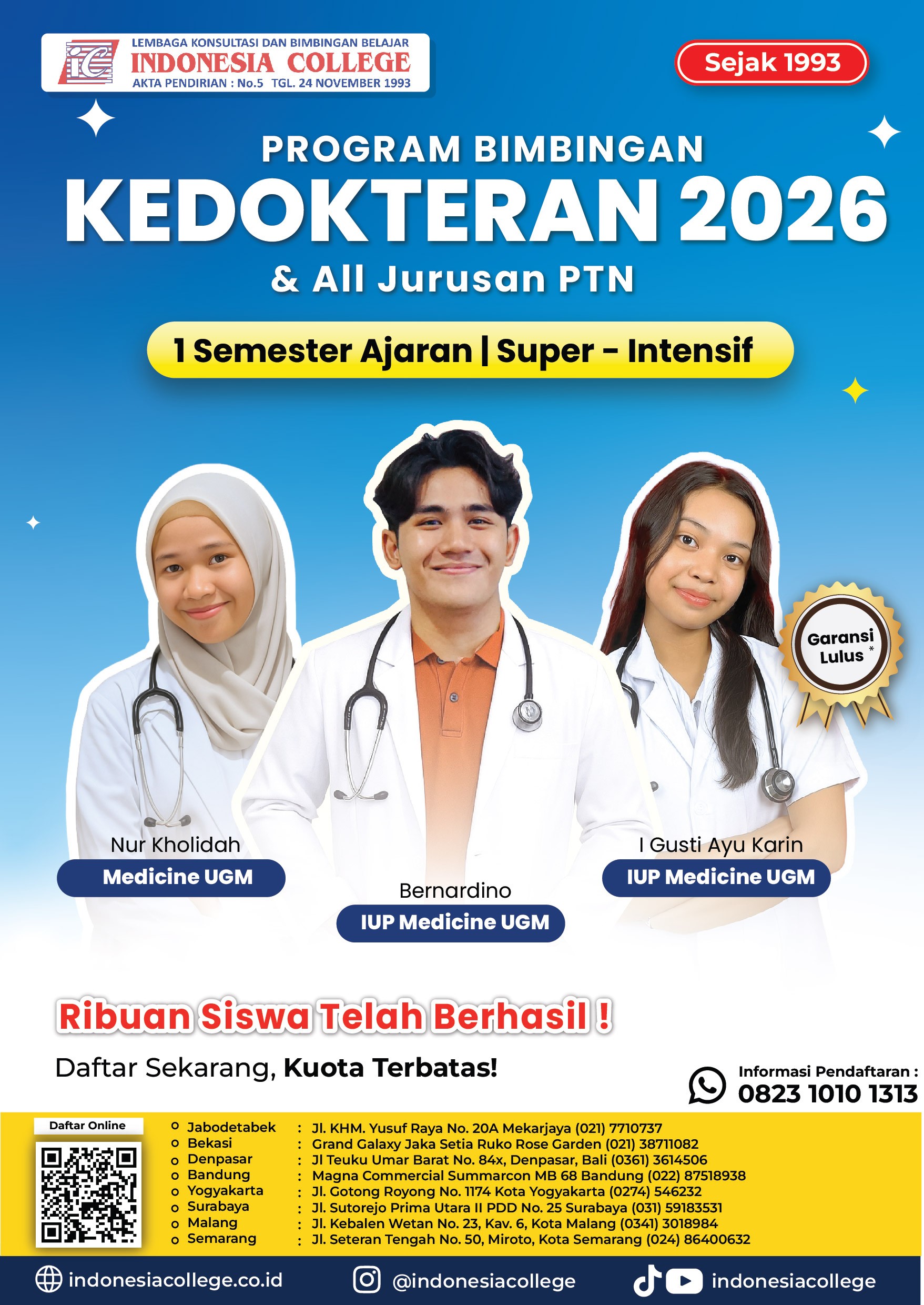 Bimbel Kedokteran 2026 - Akselerasi dan Super Intensif