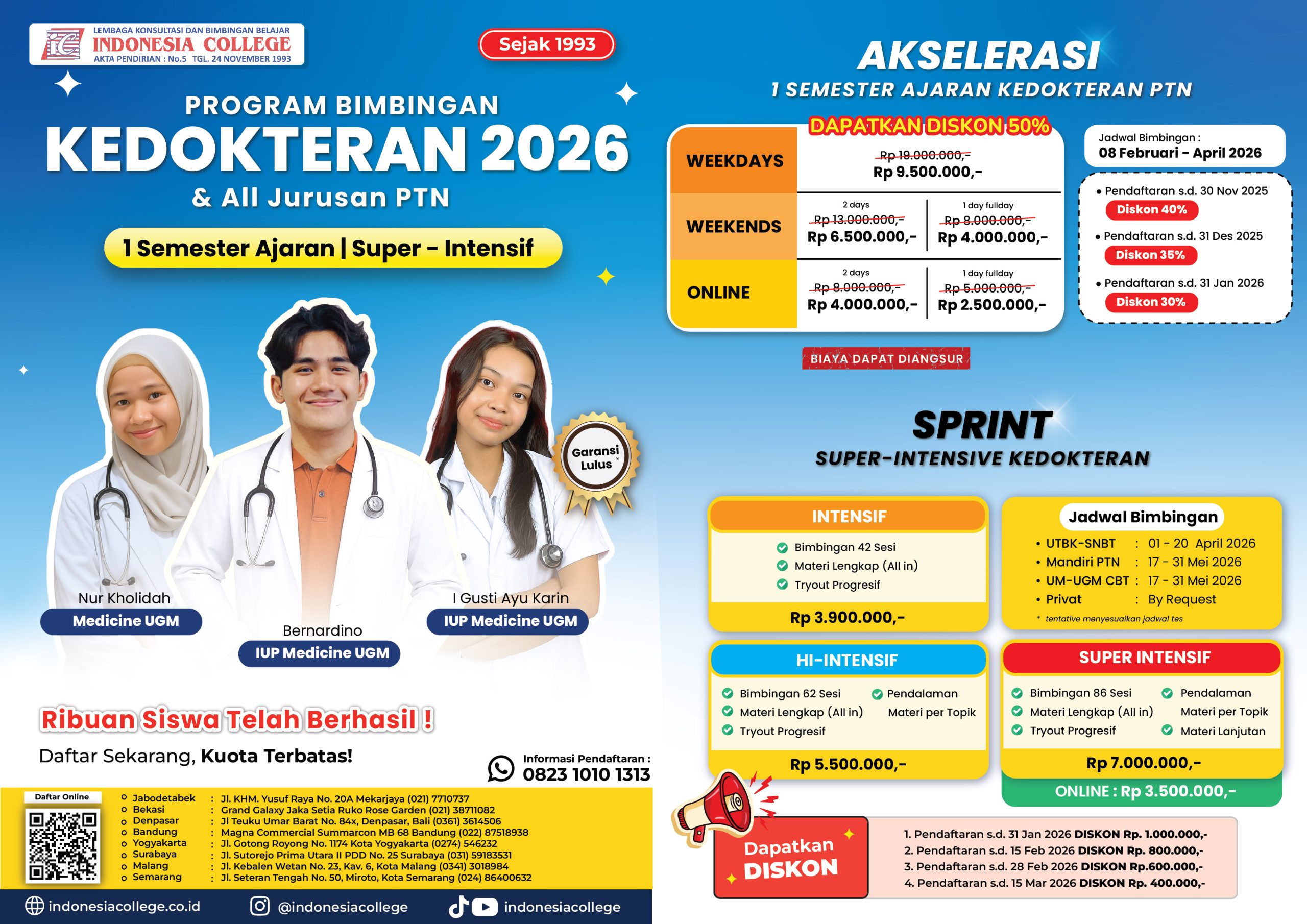 Bimbel Kedokteran 2026 - Akselerasi dan Super Intensif