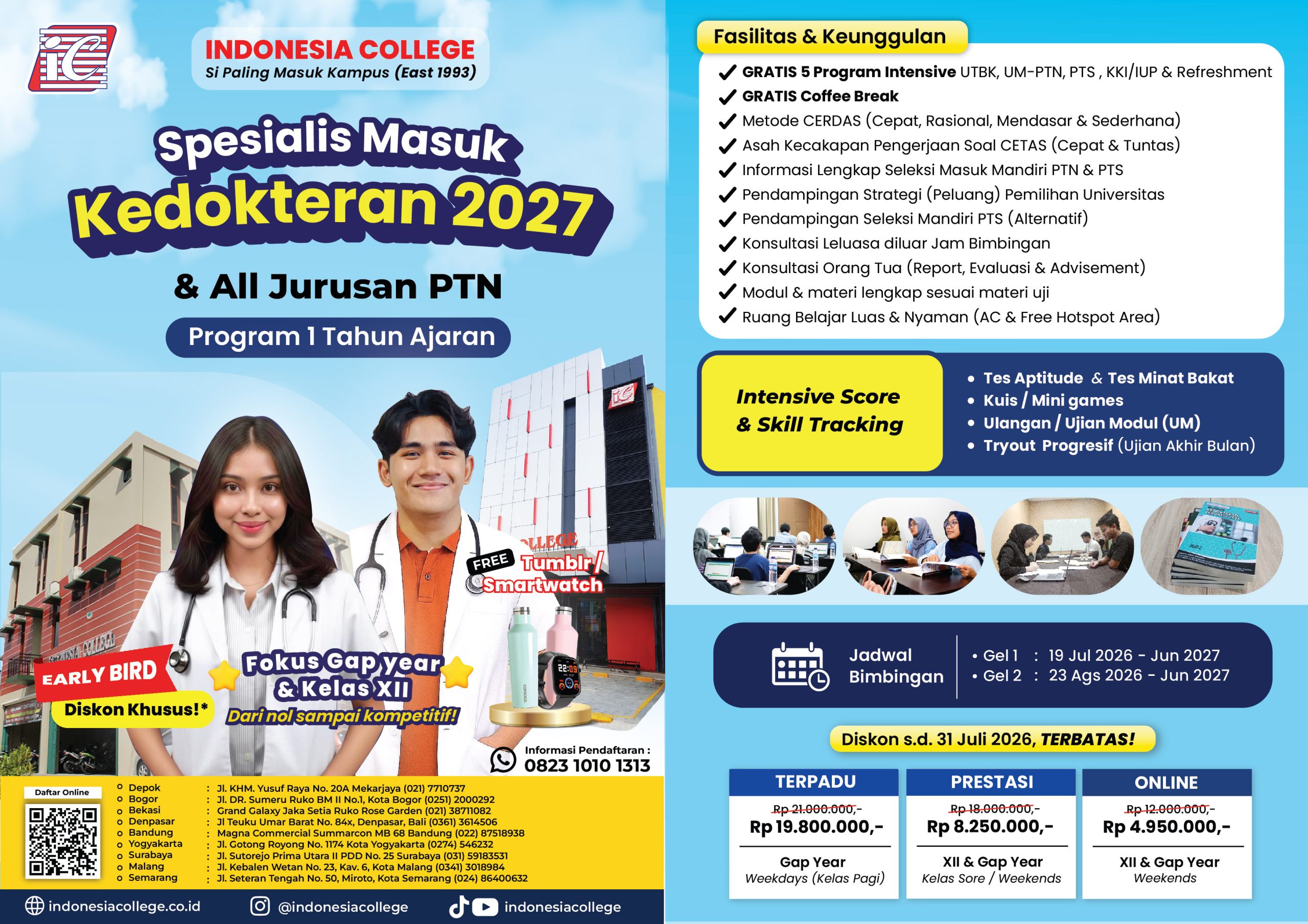 Bimbel Kedokteran dan PTN 1 Tahun Ajaran 2027 by Indonesia College Bimbel Kedokteran dan PTN 1 Tahun Ajaran 2027
